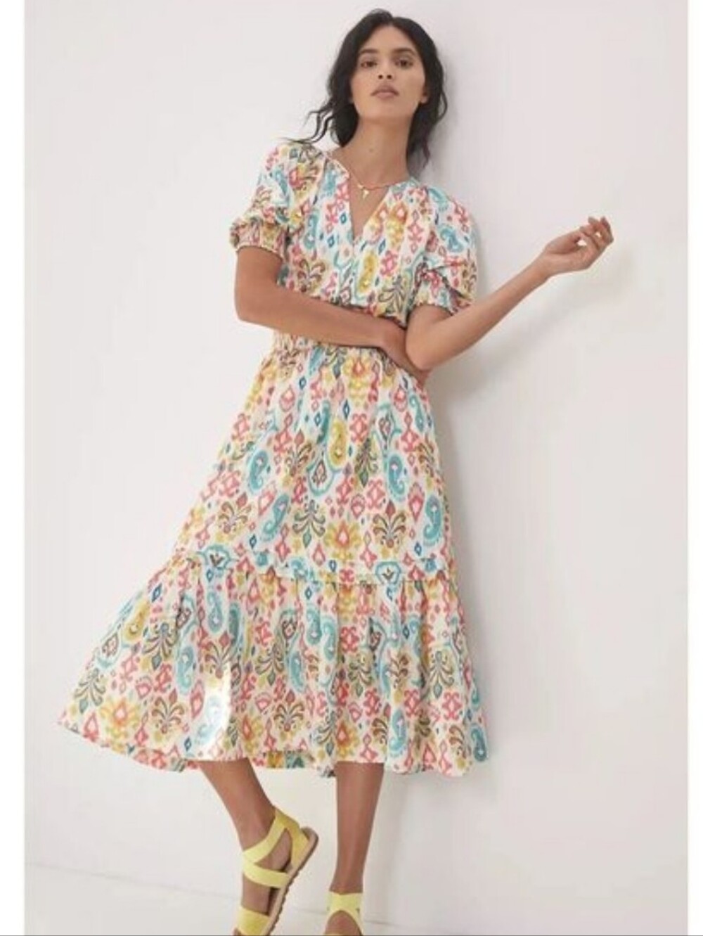 Anthropologie Felipa Colorful Ikat Maxi Dress Size Large